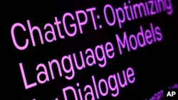 In this file photo, text from the ChatGPT page of the OpenAI website is shown in this photo, in New York, Feb. 2, 2023. (AP Photo/Richard Drew, File)