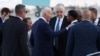 U.S. President Joe Biden is greeted by congressional members outside Air Force One at Harry Reid International Airport in Las Vegas, Nevada, July 15, 2024. 