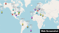 A screenshot from the website of the Northern Illinois Bottlecap Balloon Brigade, which said on its site it had not heard from the balloon with the call sign K9YO since Feb. 11, 2023. The last communication from the balloon indicated it was off the southern coast of Alaska.