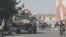 An armoured vehicle of Chad's army forces is deployed in N'Djamena on May 10, 2024, a day after the announcement of the results of Chad's presidential election. 