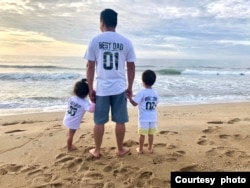 Danny Halim dan kedua anaknya (dok: Danny Halim)