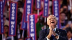 Amerique la, araba su fɛ, Democratiw ka lajɛba tile 3nan tɛmɛna ni j Bill Clinton ni Hamala Harris ka kalataɲɔgɔn Tim Walz ka dɛmɛ ye, 