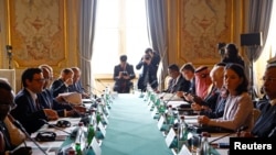 European leaders attend a meeting as part of an International Humanitarian Conference for Sudan and Neighbouring Countries at the Quai d'Orsay in Paris, France, April 15, 2024.