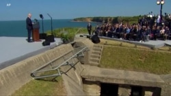 VOA英语视频：拜登在二战战场遗址呼吁在支持乌克兰问题上保持团结