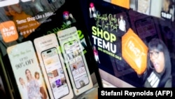 FILE - This photo illustration shows the Temu app in the App Store reflected in videos of Temu consumers, in Washington, on February 23, 2023.