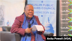 Naledi Pandor, South Africa's minister of international relations and cooperation, is shown in this image taken from video in Washington on March 19, 2024.