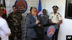 Haiti's Prime Minister Garry Conille speaks during a press conference at his official residence in Port-au-Prince, Haiti, June 25, 2024.