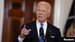 Le président Joe Biden prononce un discours à la Maison Blanche, le 1er juillet 2024. 