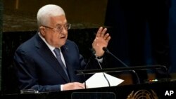 Palestinian President Mahmoud Abbas addresses the 78th session of the U.N. General Assembly, Sept. 21, 2023.