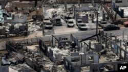 A general view shows the aftermath of a devastating wildfire in Lahaina, Hawaii, Aug. 22, 2023.