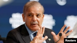 FILE - Pakistan's Prime Minister Shehbaz Sharif speaks in Riyadh, Saudi Arabia, April 28, 2024. 