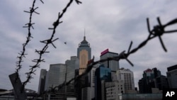 资料照：香港立法会全票通过根据《基本法》第23条订立的新的国家安全法案当天的香港金融区景色。（2024年3月19日）