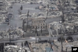 The aftermath of a wildfire in Lahaina, Hawaii, Aug. 10, 2023.