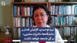 نیره توحیدی: افزایش فشار بر دانشگاه‌ها «تاثیرات مخربی» بر کل جامعه خواهد داشت