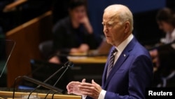 Prezida Joe Biden ashikiriza ijambo mu nama ya ONU igira 78