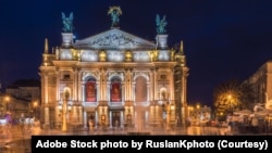 FILE - Lviv opera house view, historical center at blue hour after sunset, Ukraine. 8-20-2017. (Adobe Stock Photo by RuslanKphoto)