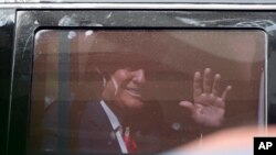 Former President Donald Trump leaves the Wilkie D. Ferguson Jr. U.S. Courthouse, June 13, 2023, in Miami.