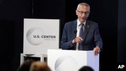 FILE - White House senior adviser John Podesta speaks at the U.S. Center at the COP28 U.N. Climate Summit, Dec. 2, 2023, in Dubai, United Arab Emirates. 
