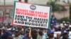 Nigeria Labour Congress, NLC, protest on the street in Lagos, July 26, 2022.