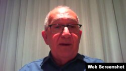 This screen grab from video shows Chris Sidoti, member of the Special Advisory Council for Myanmar (VOA via Zoom)