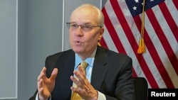 FILE - U.S. Special Envoy for Yemen Tim Lenderking is interviewed in Amman, Jordan, April 2, 2022.
