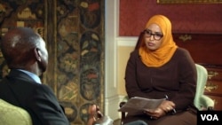 In this screen grab, Kenyan President William Ruto speaks in an exclusive interview with VOA Swahili Service reporter Hubbah Abdi in Washington on Friday, May 24, 2024.