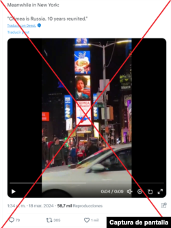 Captura de desinformación en X.