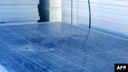 Damaged solar panels to be recycled are pictured at the We Recycle Solar plant in Yuma, Arizona, Dec. 6, 2023.