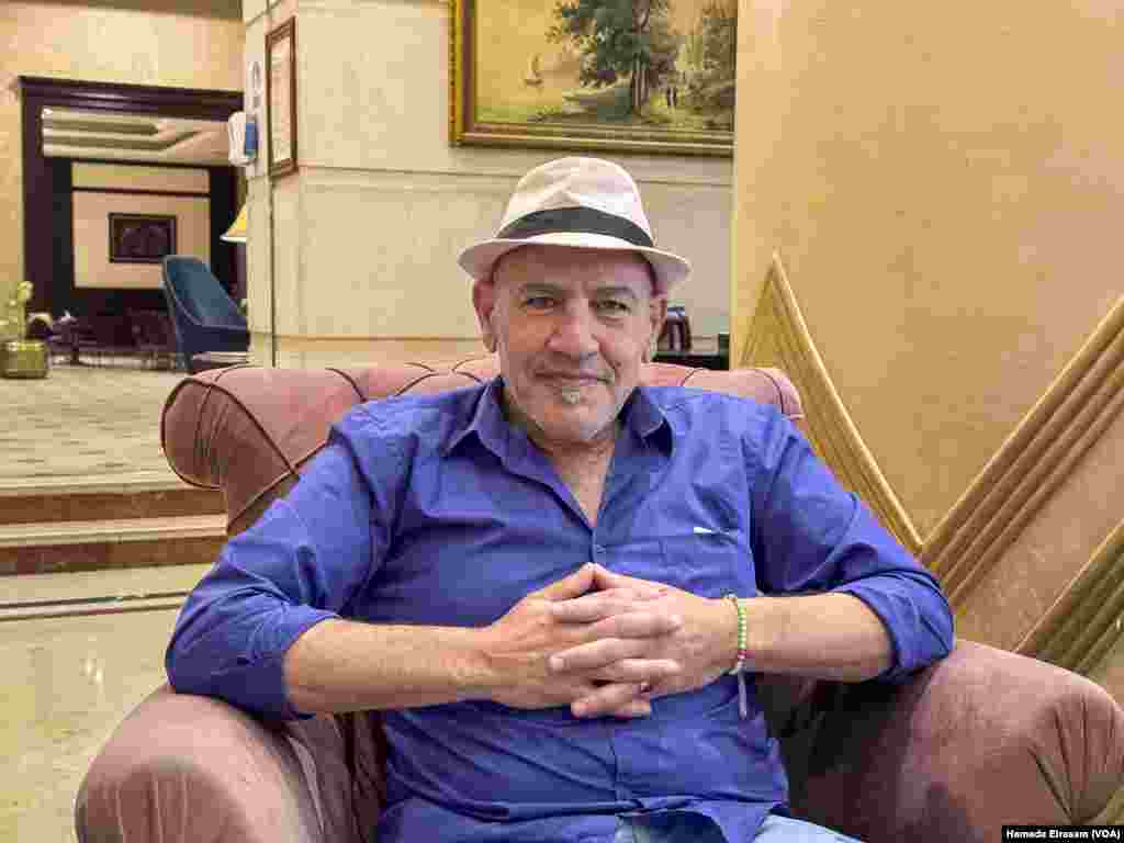 Rashid Masharawi, a Gaza-born Palestinian filmmaker and AIWFF juror, says, “We [Palestinian filmmakers] want to go beyond mere news reports to create artistic, cultural projects that will endure for years to come.” Aswan, Egypt, April 24, 2024.