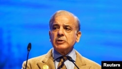 FILE - Pakistan's Prime Minister Shehbaz Sharif speaks during the COP27 climate summit in Egypt's Red Sea resort of Sharm el-Sheikh, Egypt, Nov. 8, 2022.
