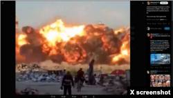 Screenshot from X, showing an Israeli airstrike in the al Tuffah District of Gaza City on April 21, 2024. A number of X users incorrectly identified the strike as occurring in Rafah.