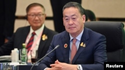 FILE - Thailand's Prime Minister Srettha Thavisin attends a session of the ASEAN-Japan Commemorative Summit Meeting at the Hotel Okura Tokyo in Tokyo, Japan, Dec. 17, 2023. 