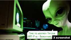 針對美國選舉的深偽影片截圖。專家將其起源追溯到俄羅斯。