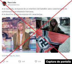 Captura de la publicación en X que difunde la desinformación.