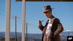 This image released by Universal Pictures shows Cillian Murphy in a scene from "Oppenheimer."