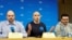 Vladimir Kara-Murza, Andrei Pivovarov and Ilya Yashin hold a press conference in Bonn, Germany, after being freed in a multi-country prisoner swap Aug. 2, 2024.