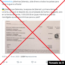 Captura de la desinformación en X.