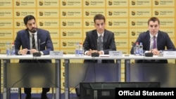 Predstavljanje rezultata istraživanja Novog trećeg puta o monitoringu medija i odnosu građana prema međunarodnim savezima, liderima i partnerima, u Beogradu, 10. jula 2023. (Foto: Medija Centar Beograd)