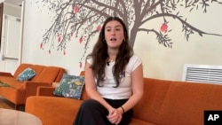 Eden Roth, a Jewish student at Tulane University in New Orleans, discusses tensions on campuses in the aftermath of the Hamas raid on Israel and Israel's response, at the Hillel Center in New Orleans on Nov. 7, 2023. 