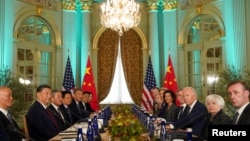 美国总统拜登和中国国家主席习近平在加州旧金山以南伍德塞德镇历史悠久的费罗丽庄园举行峰会。(2023年11月15日)