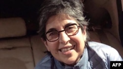 FILE - This picture released by International Support Committee for Fariba Adelkhah on Feb. 11, 2023, shows French-Iranian academic Fariba Adelkhah after she was released from prison in Iran in February but was unable to leave the country.