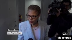 Karen Bass, Los Angeles Mayor. (VOA/videograb)