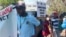 FILE - Zimbabweans protest Western sanctions on the nation's leaders, in Harare, Oct. 25, 2023. (Columbus Mavhunga/VOA)