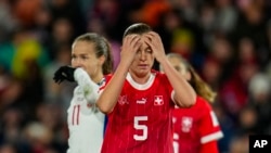 Norway's Guro Bergsvand gestures during the Women's World Cup Group A soccer match between Switzerland and Norway in Hamilton, New Zealand, July 25, 2023.