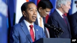 FILE - Indonesia's President Joko Widodo speaks at the Asia-Pacific Economic Cooperation summit, Nov. 16, 2023, in San Francisco. 