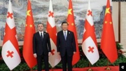Gürcüstanın baş naziri İrakli Qaribaşvili və Çin prezidenti Şi Tsinpin