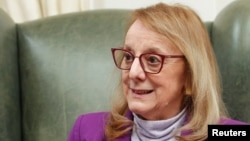 FILE - Alicia Kirchner, outgoing governor of Santa Cruz and sister of Argentina's late President Nestor Kirchner, speaks to Reuters, in Rio Gallegos, Argentina October 11, 2023.