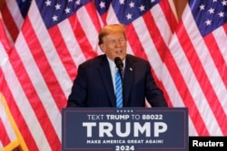 Republican presidential candidate and former U.S. President Donald Trump speaks at a watch party event to mark the Super Tuesday primary elections at his Mar-a-Lago property, in Palm Beach, Florida, March 5, 2024.