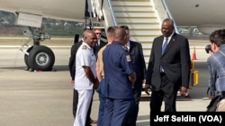 美国国防部长奥斯汀（Lloyd Austin）2023年7月26日抵达巴布亚新几内亚