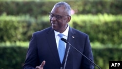 US Secretary of Defense Lloyd Austin speaks during a press conference at Queensland Government House in Brisbane on July 29, 2023.